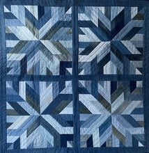 Load image into Gallery viewer, Denim, handmade, local, small business, women owned, quilts, handmade quilts, denim quilts, Handmade, Recycled, Upcycled, Repurposed, Denim, Second-Hand, Blue Jeans, Blue Denim, American Denim, American-Made