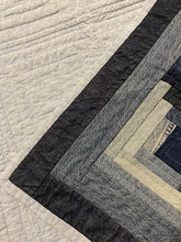 Load image into Gallery viewer, Denim, handmade, local, small business, women owned, quilts, handmade quilts, denim quilts, Handmade, Recycled, Upcycled, Repurposed, Denim, Second-Hand, Blue Jeans, Blue Denim, American Denim, American-Made