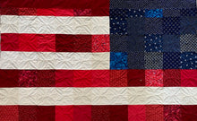 Load image into Gallery viewer, Denim, handmade, local, small business, women owned, quilts, handmade quilts, denim quilts, Handmade, Recycled, Upcycled, Repurposed, Denim, Second-Hand, Blue Jeans, Blue Denim, American Denim, American-Made