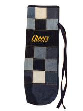 Load image into Gallery viewer, Denim Bottle Holder - "Cheers"
