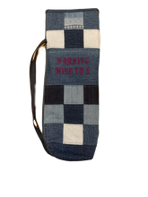 Load image into Gallery viewer, Denim Bottle Holder - "Working Wine to 5"